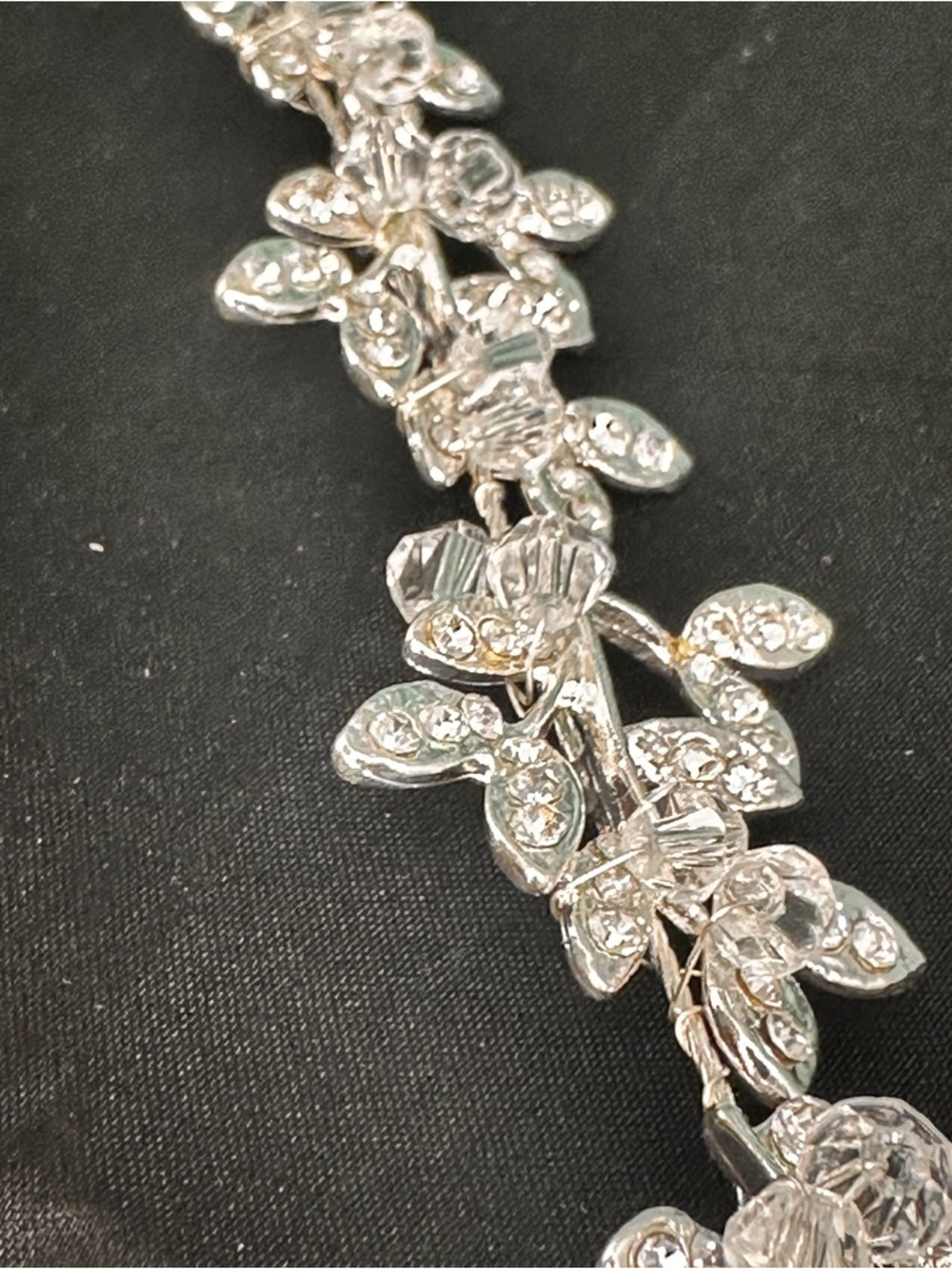 Crystal Bridal Hair Vine Silver Rhinestone Floral Headpiece Wedding NWT - Picture 7 of 10